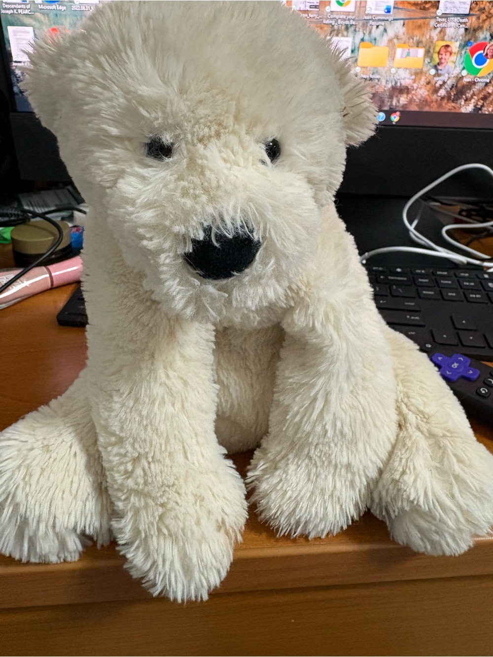 Jellycat Perry Polar Bear White/Ivory Plush. Approx 10" sitting, RETIRED